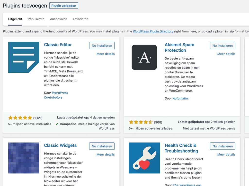 Wordpress plugins bibliotheek